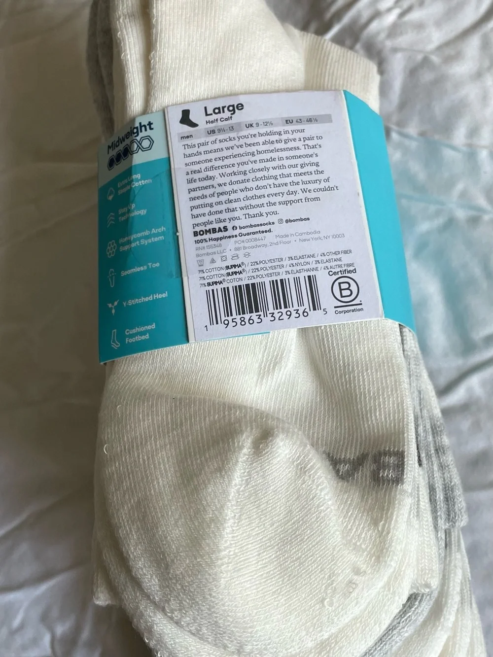 Bombas  Oyster Blue Mix 4 packs